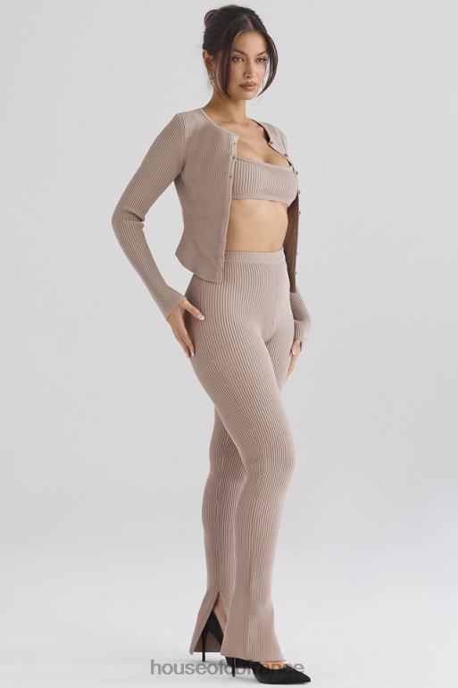 House of CB mitzi legging en maille côtelée taupe N888H877 vêtements