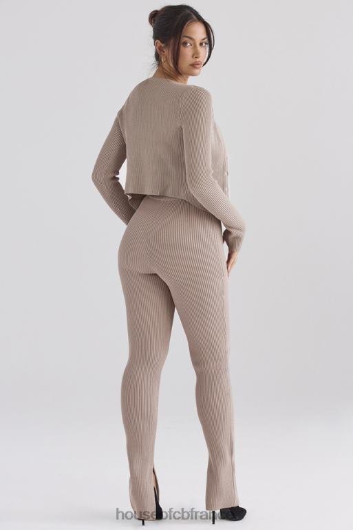 House of CB mitzi legging en maille côtelée taupe N888H877 vêtements