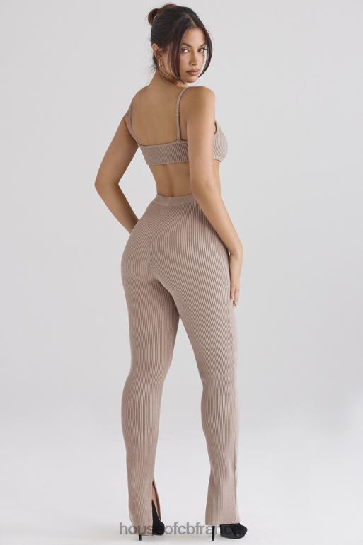 House of CB mitzi legging en maille côtelée taupe N888H877 vêtements