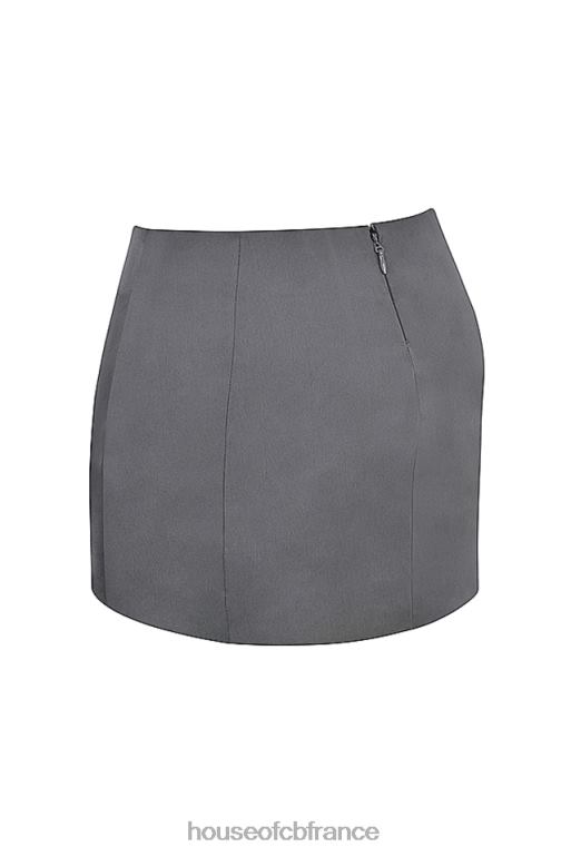 House of CB Catalina Shadow - Mini-jupe trapèze en satin N888H936 vêtements