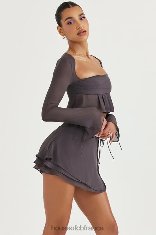 House of CB Clarice Shadow - Mini-jupe superposée flottante N888H935 vêtements