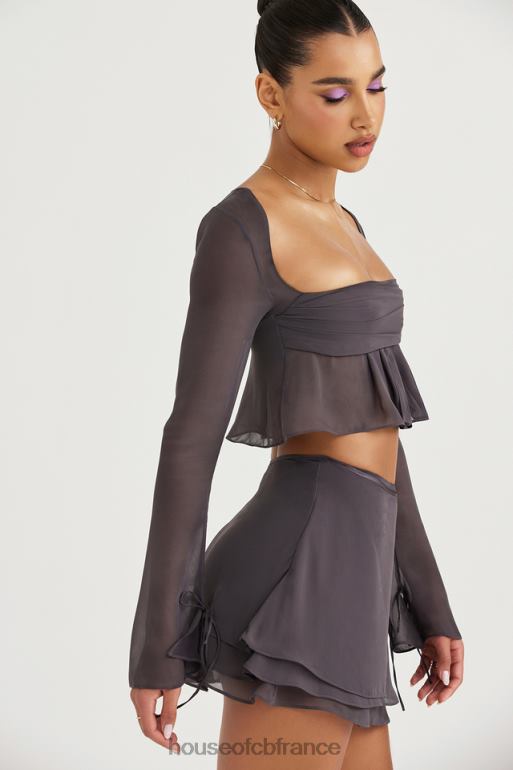 House of CB Clarice Shadow - Mini-jupe superposée flottante N888H935 vêtements