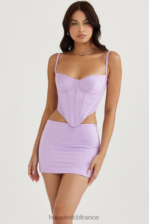 House of CB Elodie - Mini-jupe en satin orchidée N888H932 vêtements