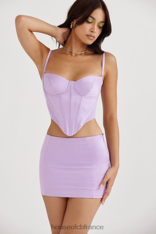 House of CB Elodie - Mini-jupe en satin orchidée N888H932 vêtements
