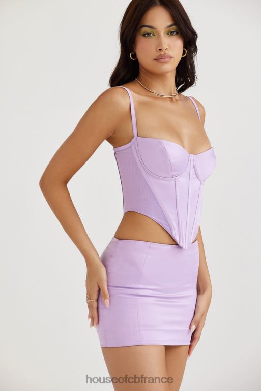 House of CB Elodie - Mini-jupe en satin orchidée N888H932 vêtements