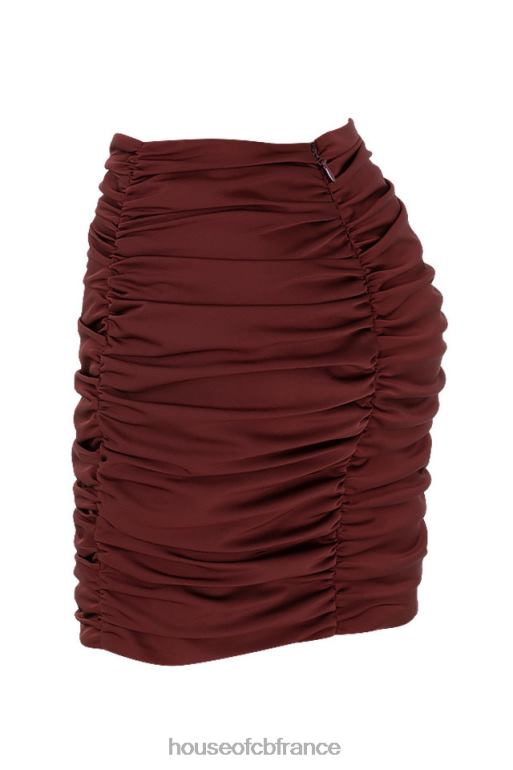 House of CB Keeley - Mini-jupe froncée en satin raisin N888H991 vêtements
