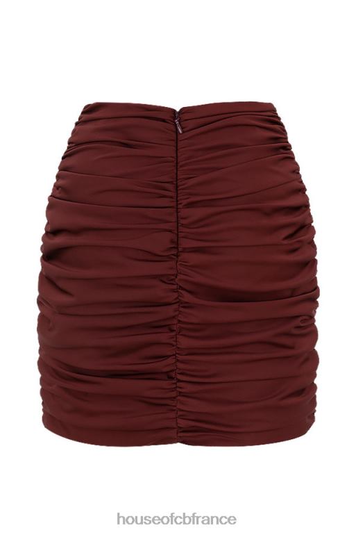 House of CB Keeley - Mini-jupe froncée en satin raisin N888H991 vêtements