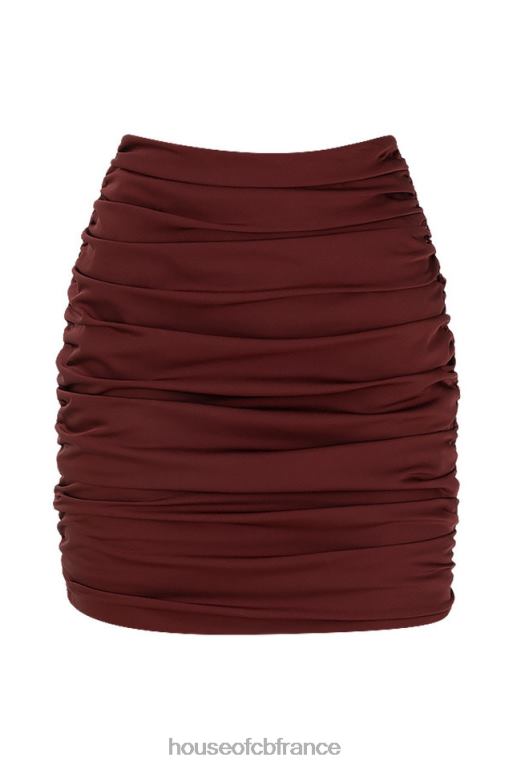 House of CB Keeley - Mini-jupe froncée en satin raisin N888H991 vêtements
