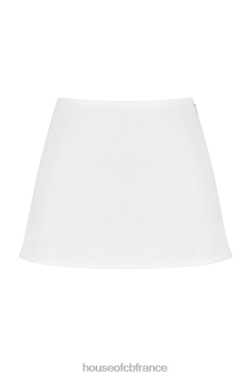 House of CB Mallie - Mini-jupe trapèze en lin blanc N888H916 vêtements