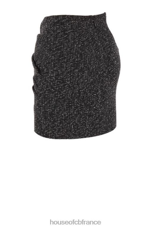 House of CB Martha Black - Mini-jupe drapée scintillante N888H1019 vêtements