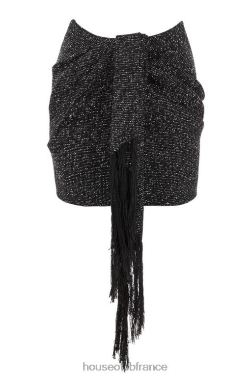 House of CB Martha Black - Mini-jupe drapée scintillante N888H1019 vêtements