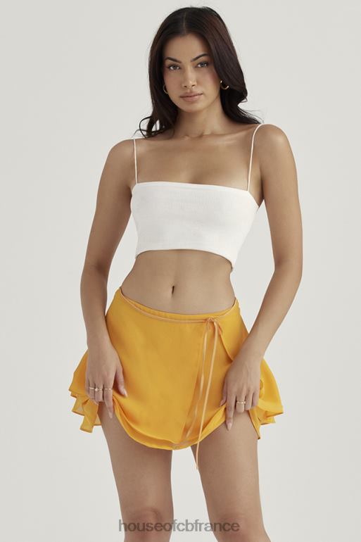 House of CB Mini-jupe superposée fluide Clarice Tangerine N888H918 vêtements
