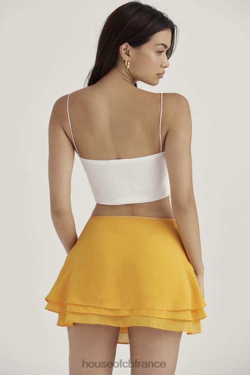 House of CB Mini-jupe superposée fluide Clarice Tangerine N888H918 vêtements