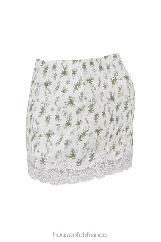 House of CB Noemie Garden - Mini-jupe à bordure en dentelle et imprimé N888H922 vêtements