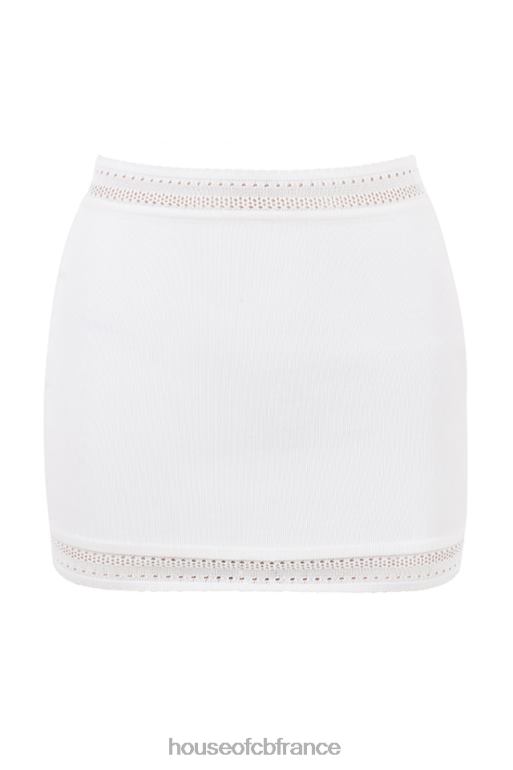 House of CB Sarelle - Mini-jupe en maille délicate ivoire N888H921 vêtements