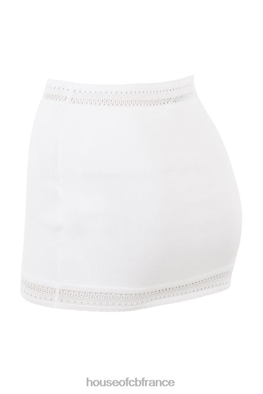 House of CB Sarelle - Mini-jupe en maille délicate ivoire N888H921 vêtements