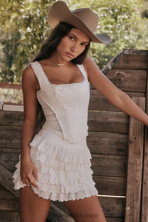 House of CB fifi mini jupe superposée blanche N888H854 vêtements