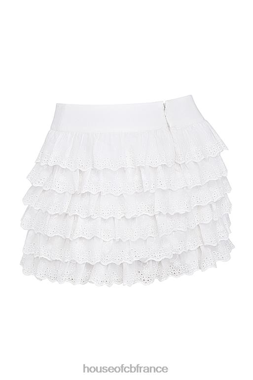 House of CB fifi mini jupe superposée blanche N888H854 vêtements