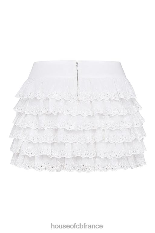 House of CB fifi mini jupe superposée blanche N888H854 vêtements