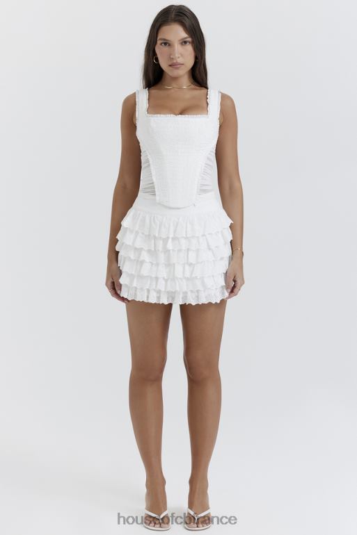 House of CB fifi mini jupe superposée blanche N888H854 vêtements