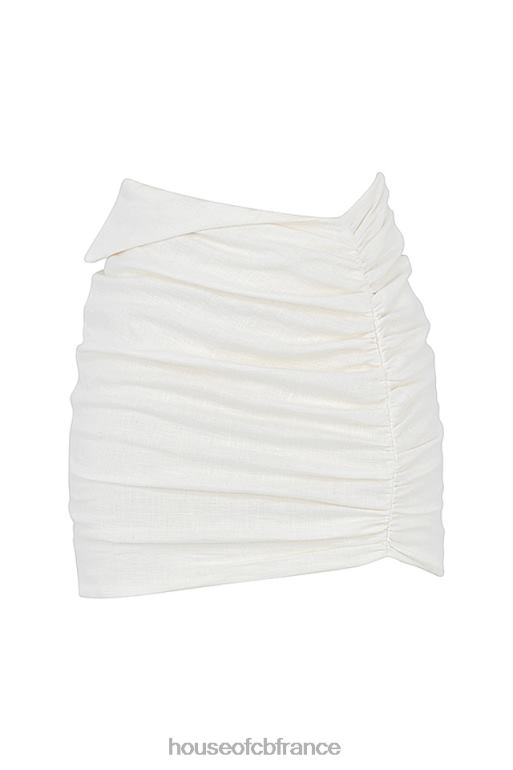 House of CB mini-jupe emmy blanc cassé à taille pliée N888H962 vêtements