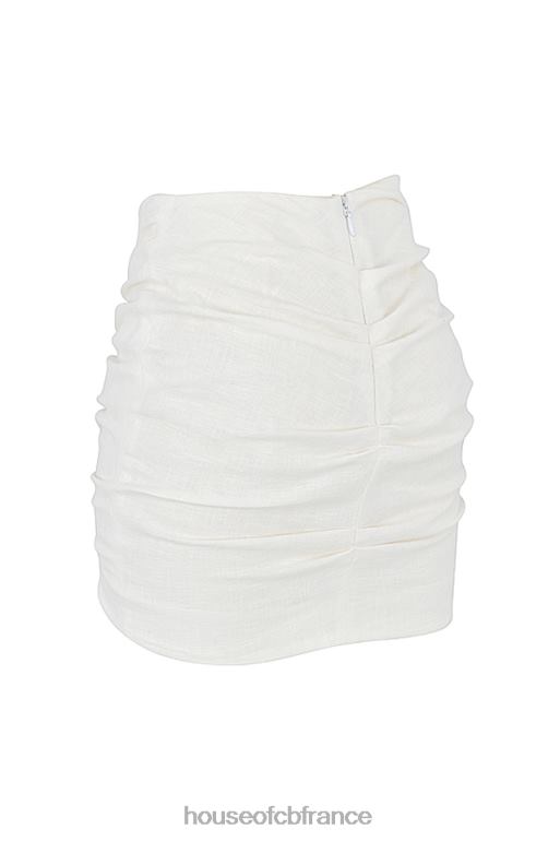 House of CB mini-jupe emmy blanc cassé à taille pliée N888H962 vêtements