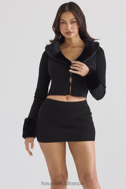 House of CB mini jupe en cachemire noir avril N888H883 vêtements