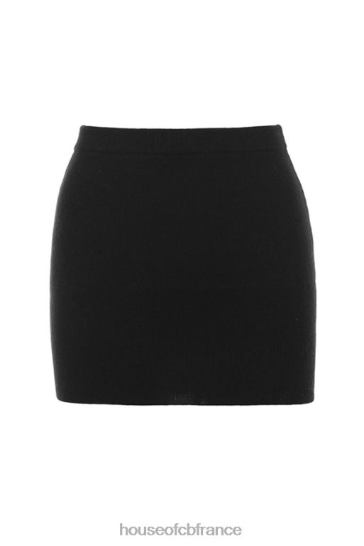 House of CB mini jupe en cachemire noir avril N888H883 vêtements