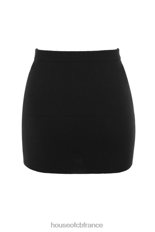 House of CB mini jupe en cachemire noir avril N888H883 vêtements