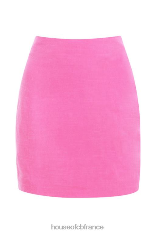 House of CB mini-jupe en lin rose Sadie N888H1020 vêtements