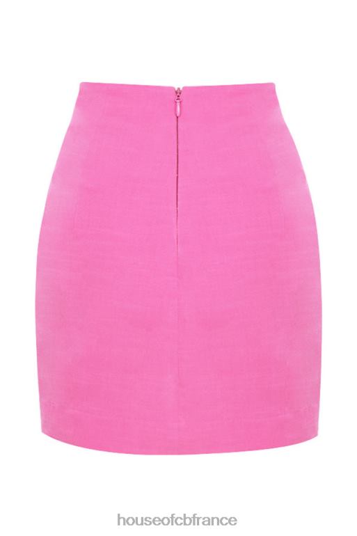 House of CB mini-jupe en lin rose Sadie N888H1020 vêtements
