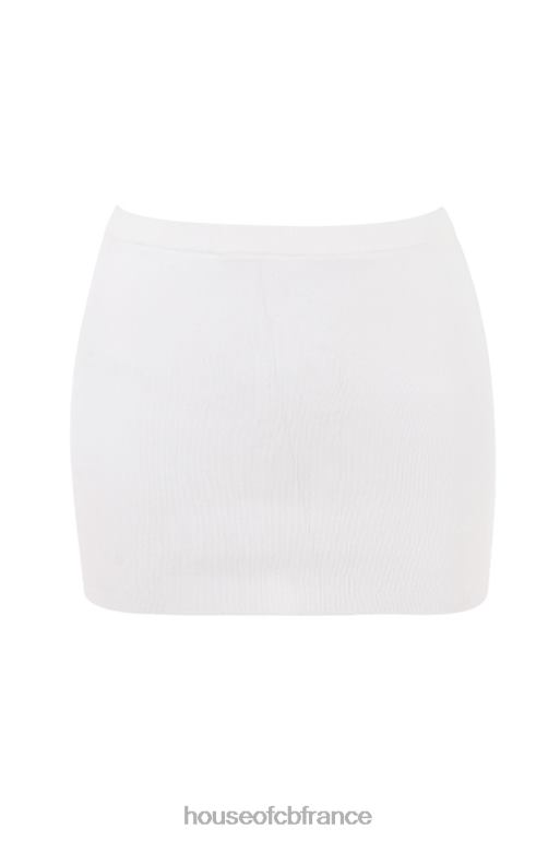 House of CB mini-jupe en tricot blanche mariella N888H856 vêtements
