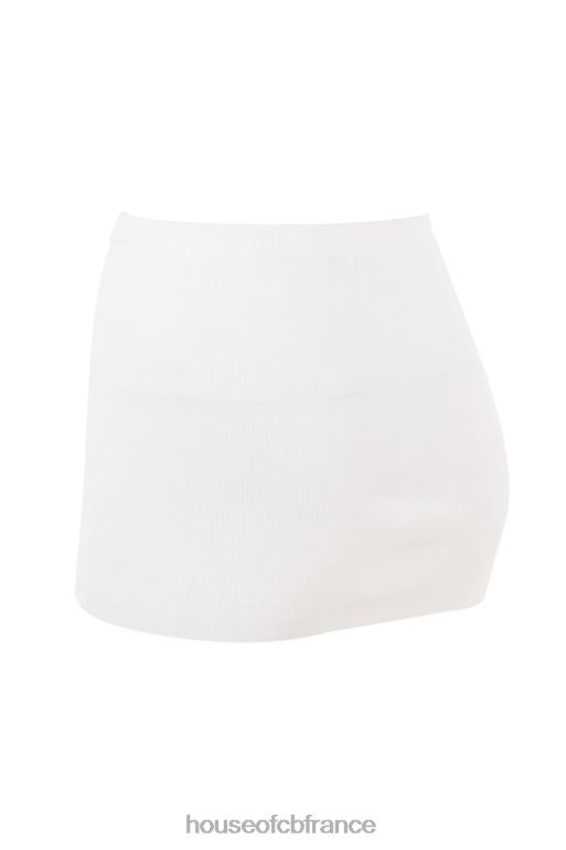 House of CB mini-jupe en tricot blanche mariella N888H856 vêtements