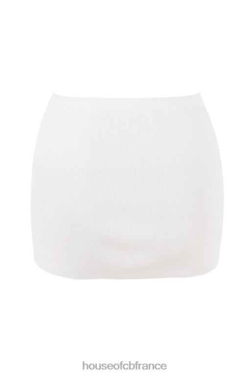 House of CB mini-jupe en tricot blanche mariella N888H856 vêtements