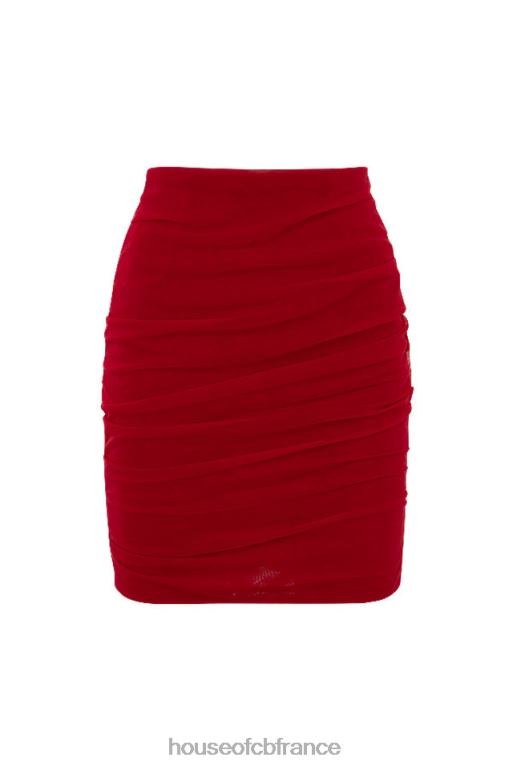 House of CB mini-jupe en tulle rouge Rosita N888H985 vêtements