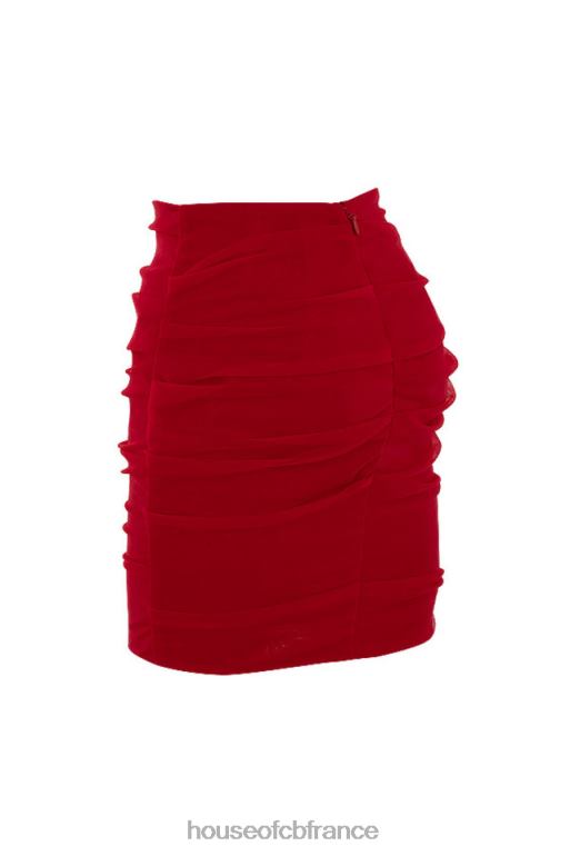 House of CB mini-jupe en tulle rouge Rosita N888H985 vêtements