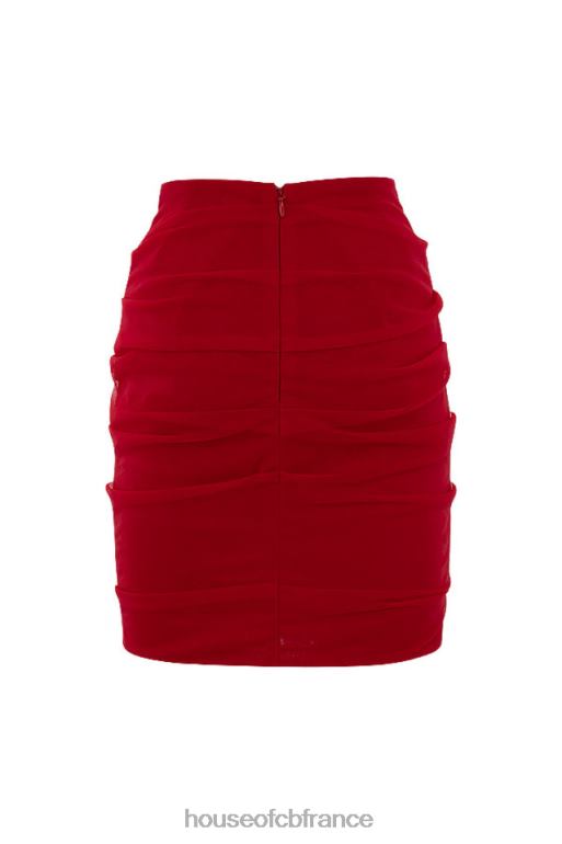 House of CB mini-jupe en tulle rouge Rosita N888H985 vêtements