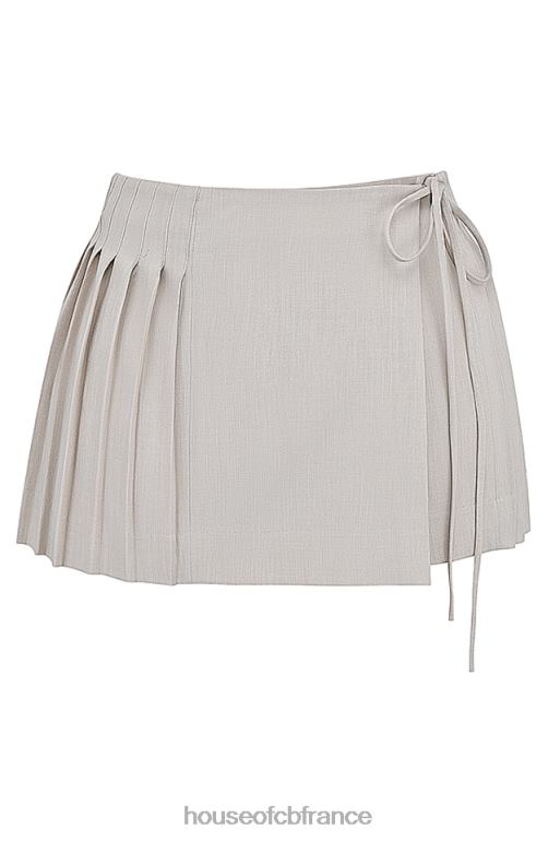 House of CB mini-jupe portefeuille plissée tatum stone N888H848 vêtements