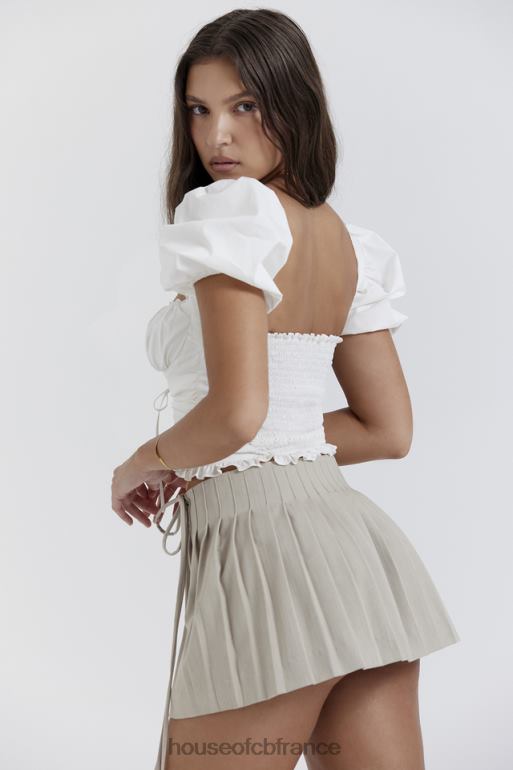 House of CB mini-jupe portefeuille plissée tatum stone N888H848 vêtements