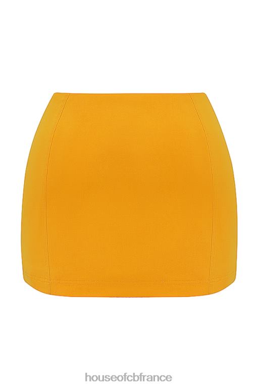 House of CB mini-jupe sculptante Nisha Tangerine N888H846 vêtements