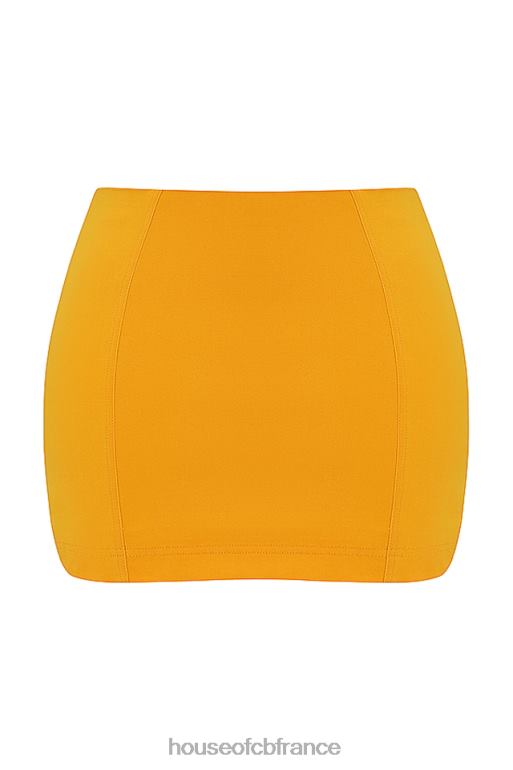 House of CB mini-jupe sculptante Nisha Tangerine N888H846 vêtements