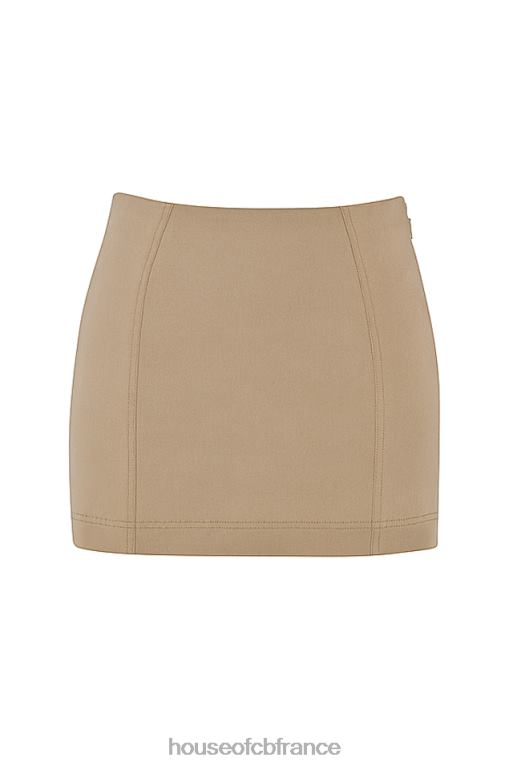 House of CB mini-jupe sculptante beige Nisha N888H927 vêtements