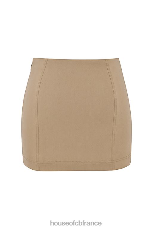 House of CB mini-jupe sculptante beige Nisha N888H927 vêtements