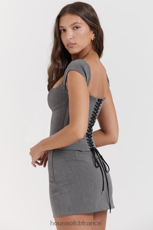 House of CB mini-jupe trapèze gris jessamine N888H840 vêtements