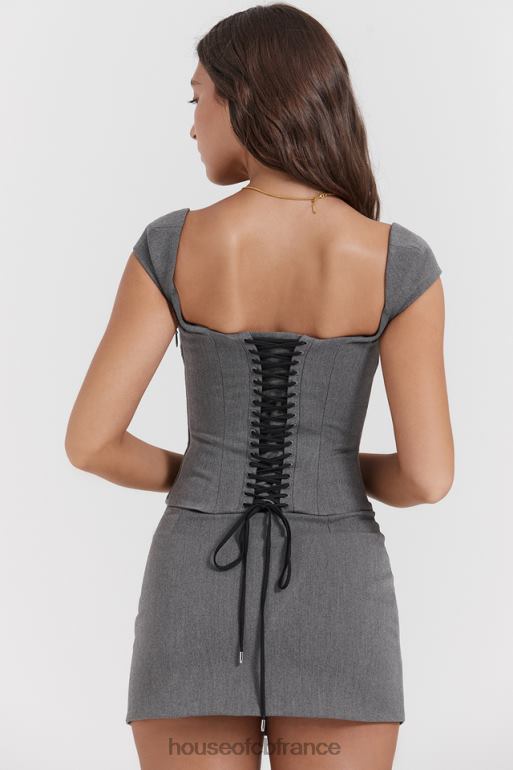 House of CB mini-jupe trapèze gris jessamine N888H840 vêtements