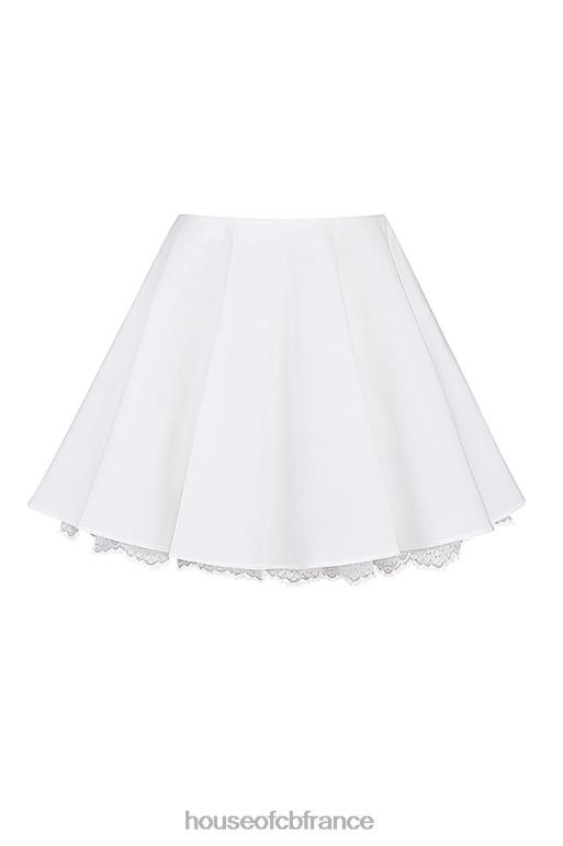 House of CB nahla mini-jupe blanche à nœud N888H851 vêtements