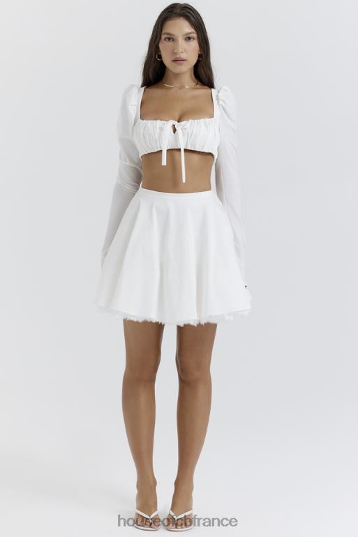 House of CB nahla mini-jupe blanche à nœud N888H851 vêtements