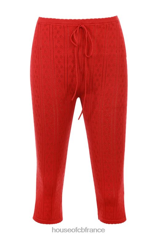 House of CB Abigail - Pantalon capri en maille cerise N888H860 vêtements