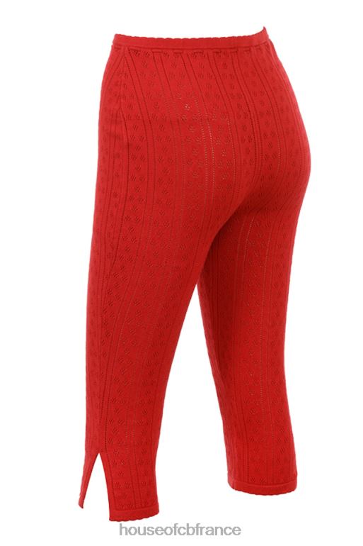 House of CB Abigail - Pantalon capri en maille cerise N888H860 vêtements