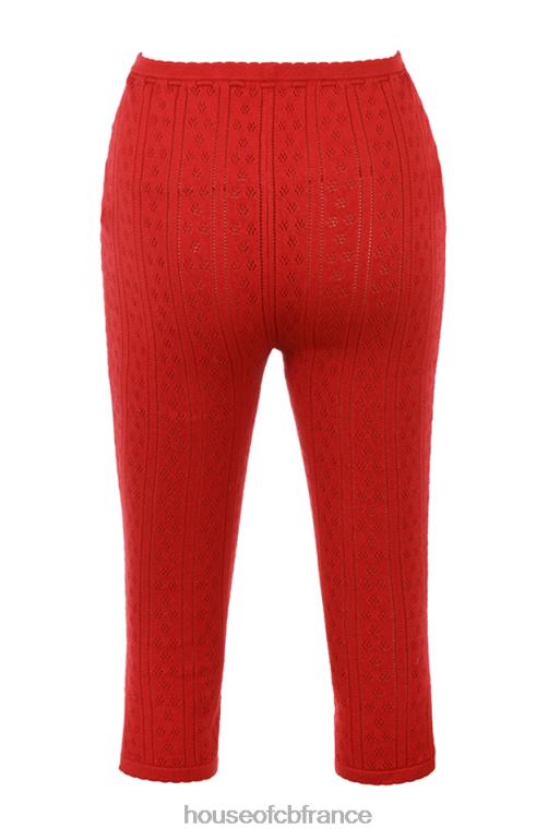 House of CB Abigail - Pantalon capri en maille cerise N888H860 vêtements